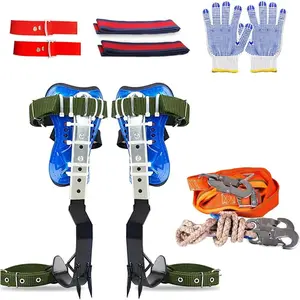 Adjustable Tree Climbing Spikes Set, Professional Climbing Gear Tools for Tree Work, Fruit Picking, Logging, Outdoor Jungle Survival