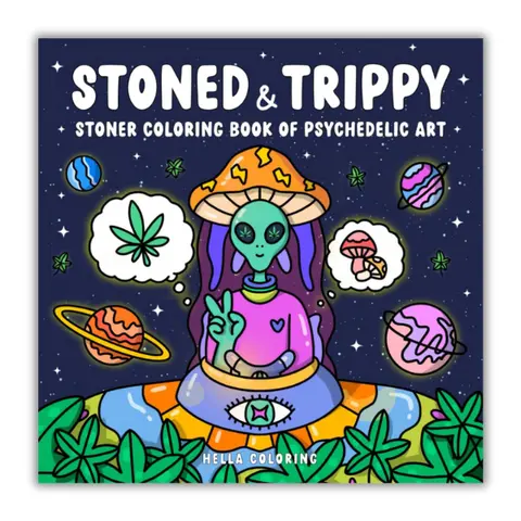 Halloween Fall Gift Stoned & Trippy Stoner Coloring Book for Adults Worlds, and Magical Scenes for Relaxation Paperback
