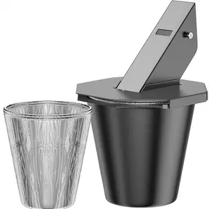 Grease Bucket with Lid & Silicone Liner, Upgraded Grill Accessories, Replacement Drip Bucket for Traeger Smokers & Grills Compatible with Traeger, Pit Boss, Z Grills, Recteq, and More Square Stee