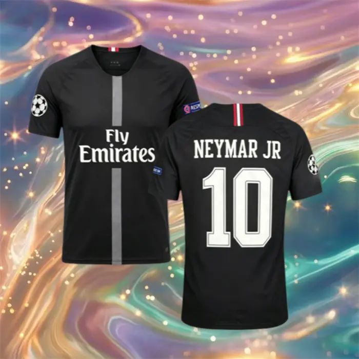 18 19 Away Black No.10 Neymar Short Sleeve Soccer Jersey
