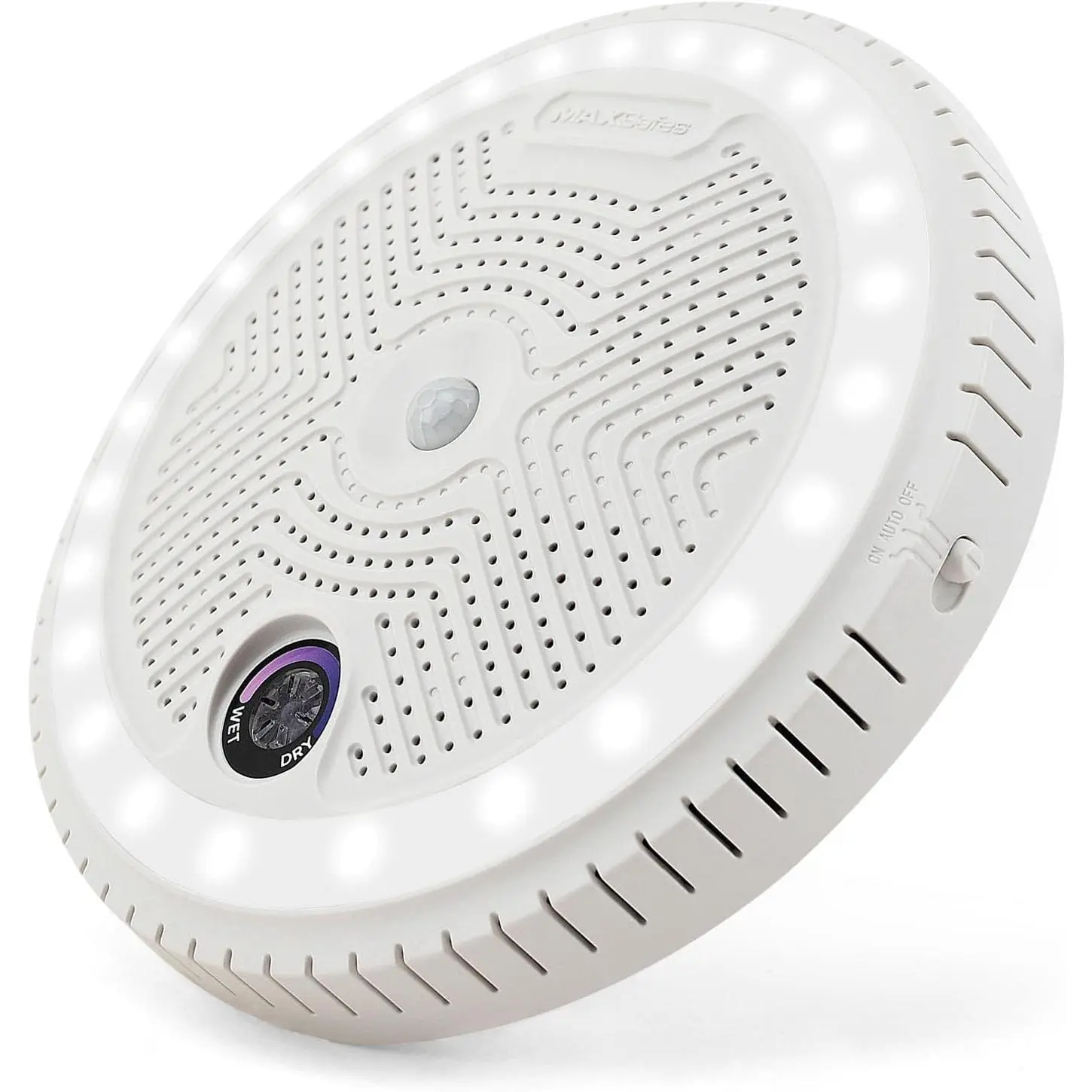 2-in-1 Rechargeable Dehumidifier with Motion Sensor LED Light,  For  Safe,  Cabinet and other enclosed areas, ETL Approved (White)