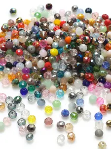 Colorful Mixed Premium Glass Beads for Jewelry Making, 2mm to 8mm Faceted Crystal Spacers, DIY Bracelet and Necklace Accessories, Bead Assortment