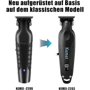 Kemei Km-2293 LCD Display Electric Trimmer, Bald Head Shaver, USB Powered, Oil Head Carving Hair Clipper, New Condition