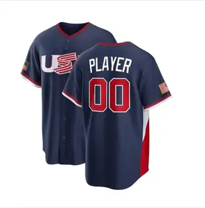 Custom Team Men'sYouth Jersey – 2026 USA World Baseball Navy Stitched Fan Personalized Name Number Stitched Shirt #Baseballjersey