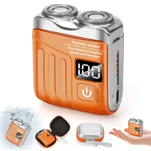 R-19 Luggage Electric Shaver,Beard Shaver Mini and Portable Suitcase Design,Electric Shavers,USB Rechargeable Long Lasting for Home Travel Black