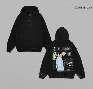 L Lawliet Oversized Hoodie & T-Shirt - Death Note Anime Merch, Vintage Graphic Streetwear Top, Pink Short-Sleeved Tee & Cozy Pullover, Perfect Gift for Anime Fans & Lovers,Casual Wear for TikTok Style