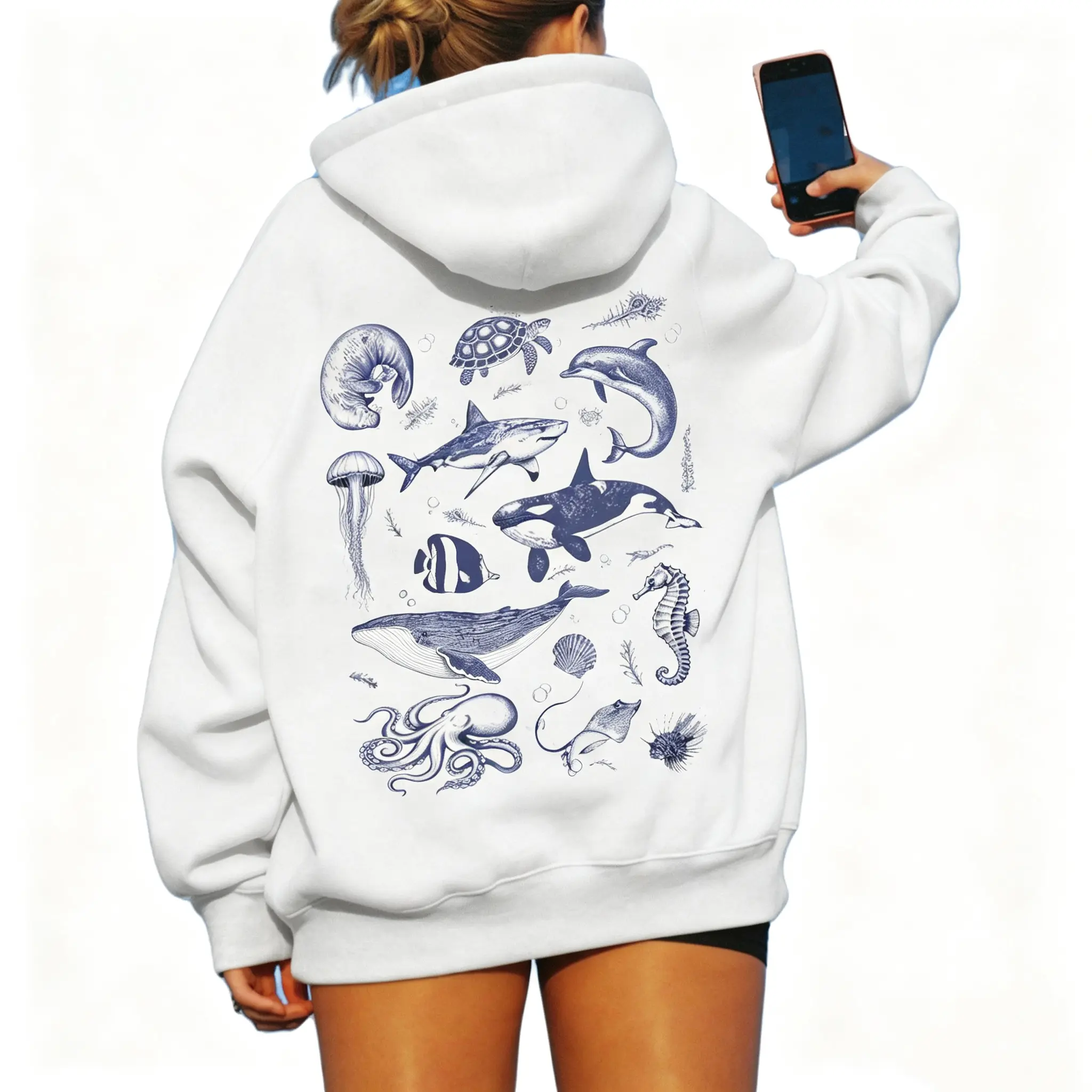 Cute Hoodies for Teen Women Y2k Floral Graphic Oversized Sweatshirt Long Sleeve Aesthetic Preppy Clothes