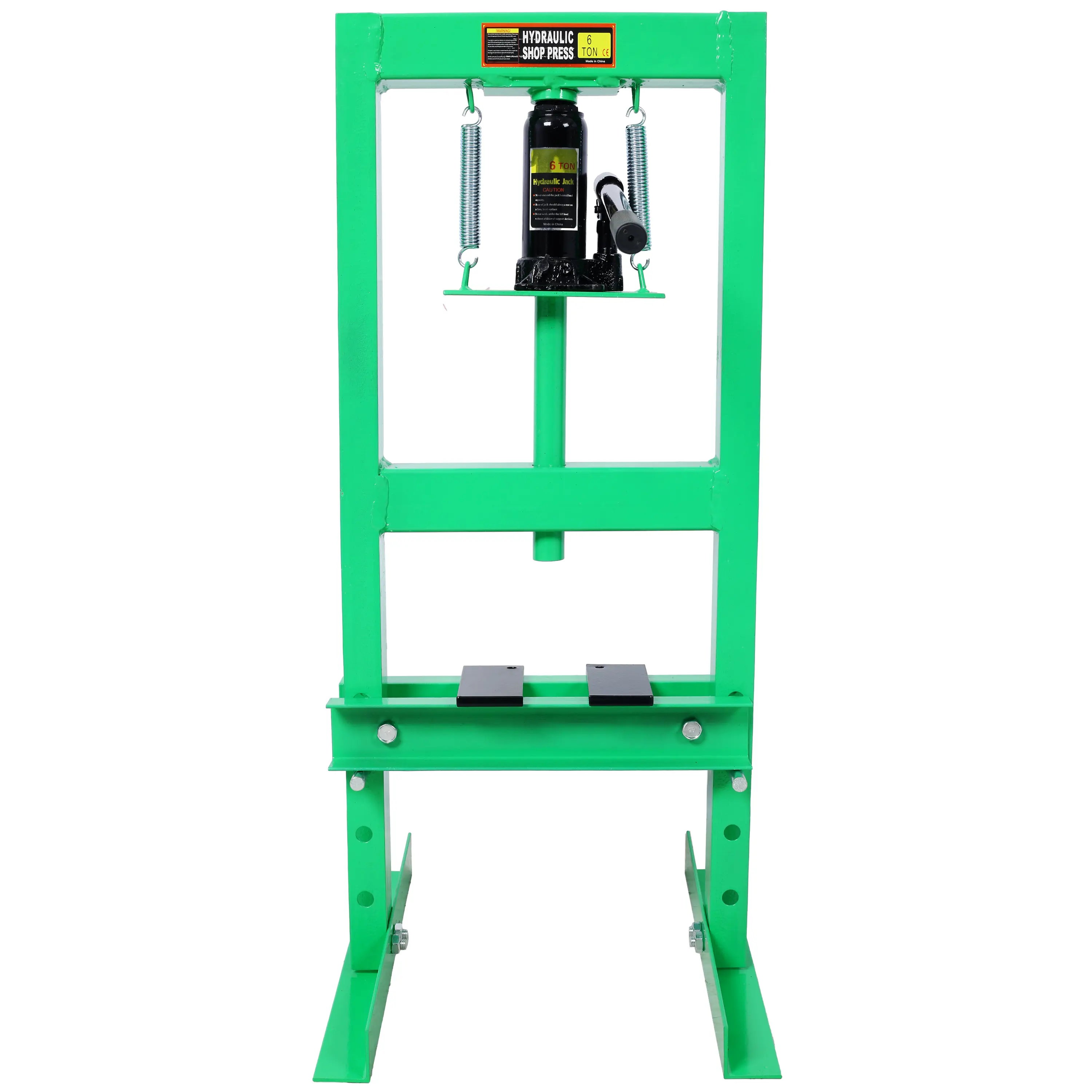 Hdmw 6 Ton Hydraulic Press, Benchtop Hydraulic Shop Press, H-Frame Garage Floor Press with Press Plates, Adjustable Working Table Height, Green, Carbon Steel, Relief Valve