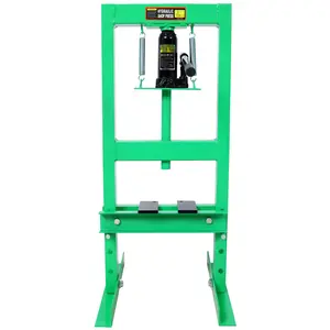 Hdmw 6 Ton Hydraulic Press, Benchtop Hydraulic Shop Press, H-Frame Garage Floor Press with Press Plates, Adjustable Working Table Height, Green