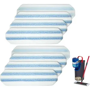8 Pack Replacement Pads for O Cedar H2prO Flat Mop System, Flat Pads for Ocedar Flat Mop System, Machine Washable/,  Stain Removal, for Hardwood, Tile, Marble, Laminate Floors.