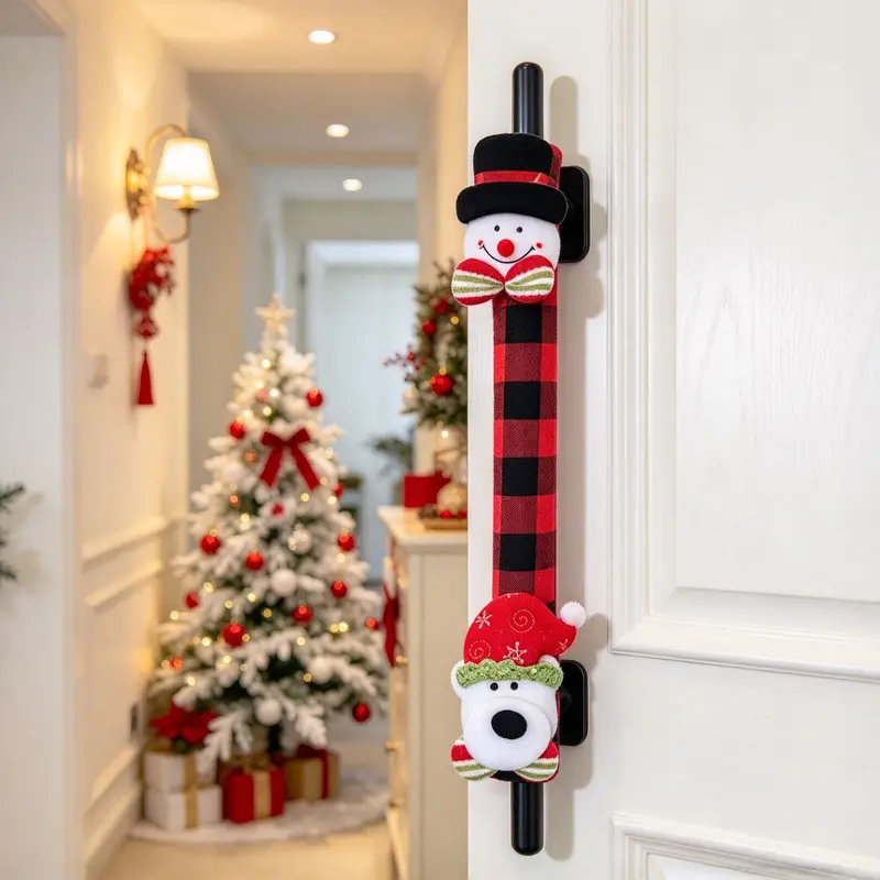 2/4/6PCS Plush Christmas Refrigerator Door Handle Covers - Red and Black Plaid Wraps with Santa, Snowman, Reindeer Character Accents, Wrap-Around Fit for Appliance Handles, Multiple Sets Option, for Door, Oven & Refrigerator Handles 2/4/6PCS Plush Christmas Refrigerator Door Handle Covers - Red and Black Plaid Wraps with Santa, Snowman, Reindeer Character Accents, Wrap-Around Fit for Appliance Handles, Multiple Sets Option, for Door, Oven & Refrigerator Handles