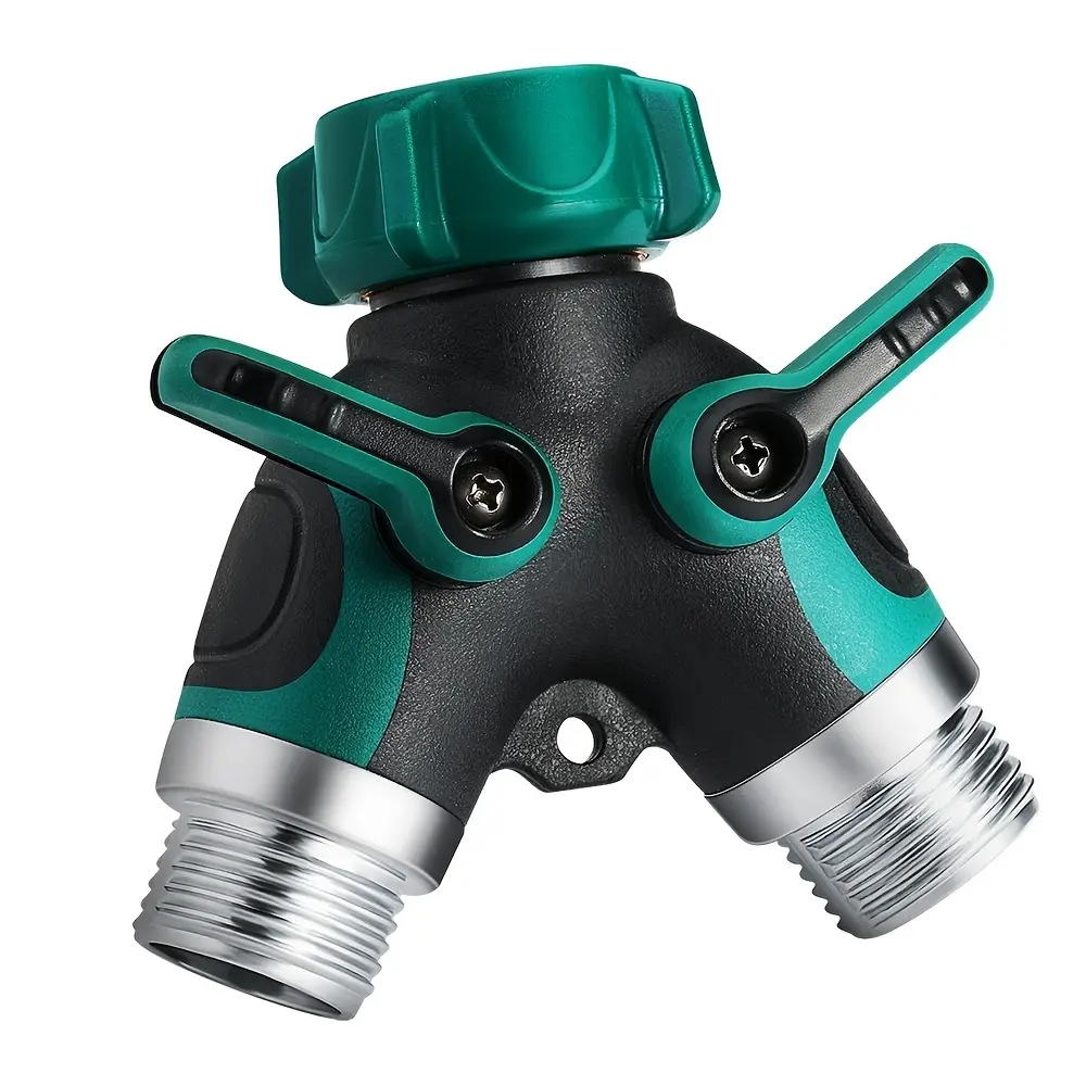 American Y-shaped hose faucet adapter, Garden Hose Connectors, 2-way heavy-duty water switch with adjustable control valve, 3/4-inch threaded connection, suitable for gardening and car cleaning, Garden Hose Watering