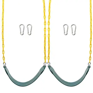 2PCS Swings Seats Heavy Duty with 66" Chain, Playground Swing Set Accessories Replacement with Snap Hooks, Support 250lb