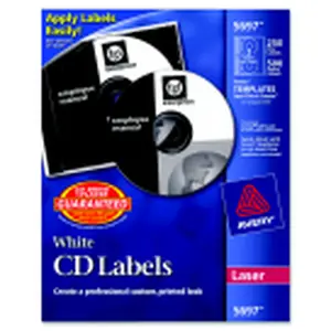 Avery CD-DVD Laser Printer Label, Matte White, 250 Per Pack