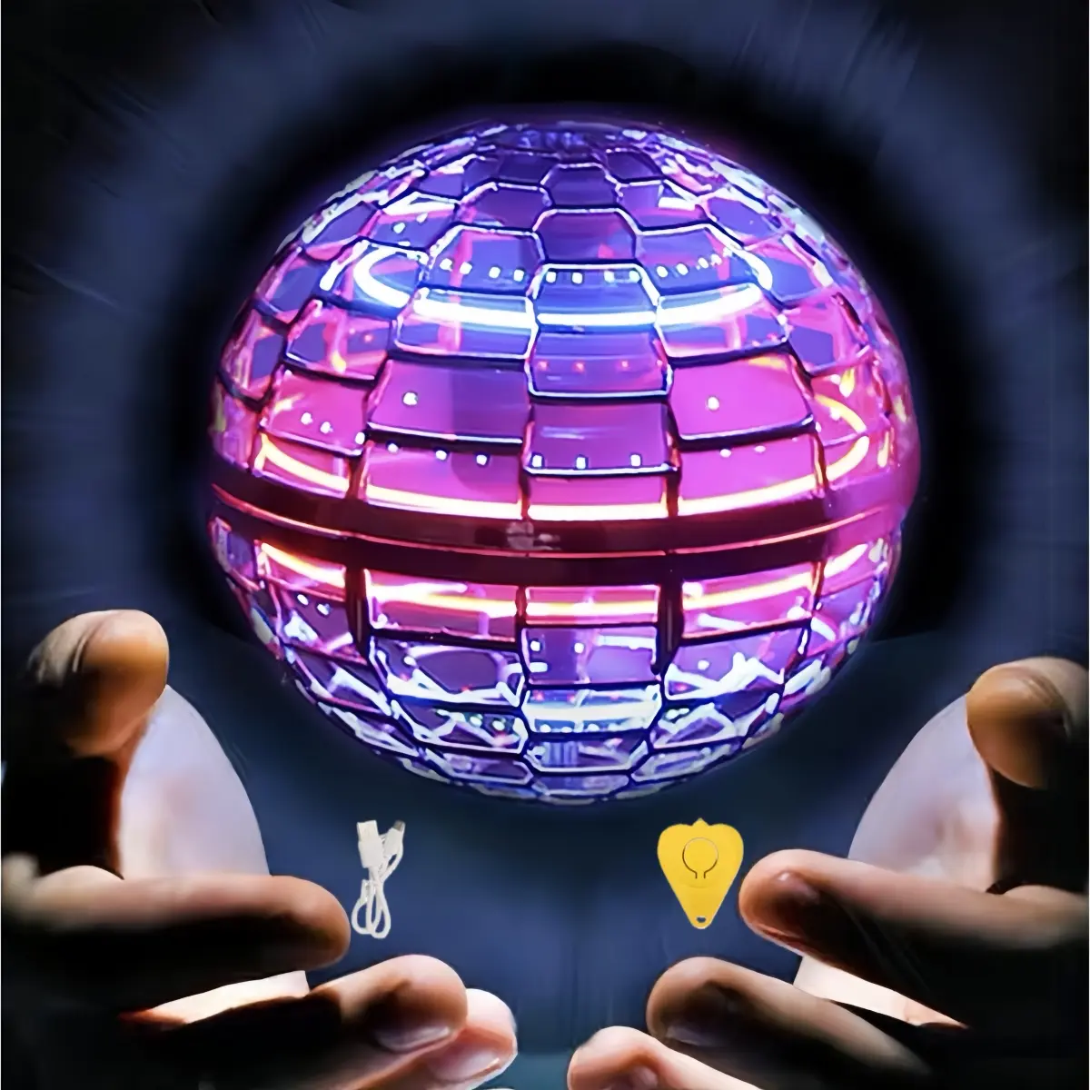 Levitating Light Ball That FLOATS & Spins – Instant Stress Relief & Mind-Blowing Fun! Comes with remote control & charging cable!