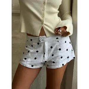 Appreciation Tailored Mini Shorts White Polka