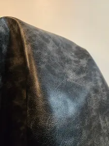 Black Vintage Distressed Vintage Faux Vegan leather