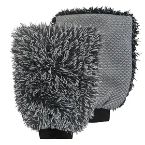 【HELLO LEIBOO】Microfiber Car Wash Mitt: Ultra-Soft, Scratch-Free, High-Absorbency, Lint & Streak-Free & Reverse Side Easily Removes Bird Droppings and Tree Sap, Perfect for Foam Cannon & Bucket Washes - Car Wash Accessories!