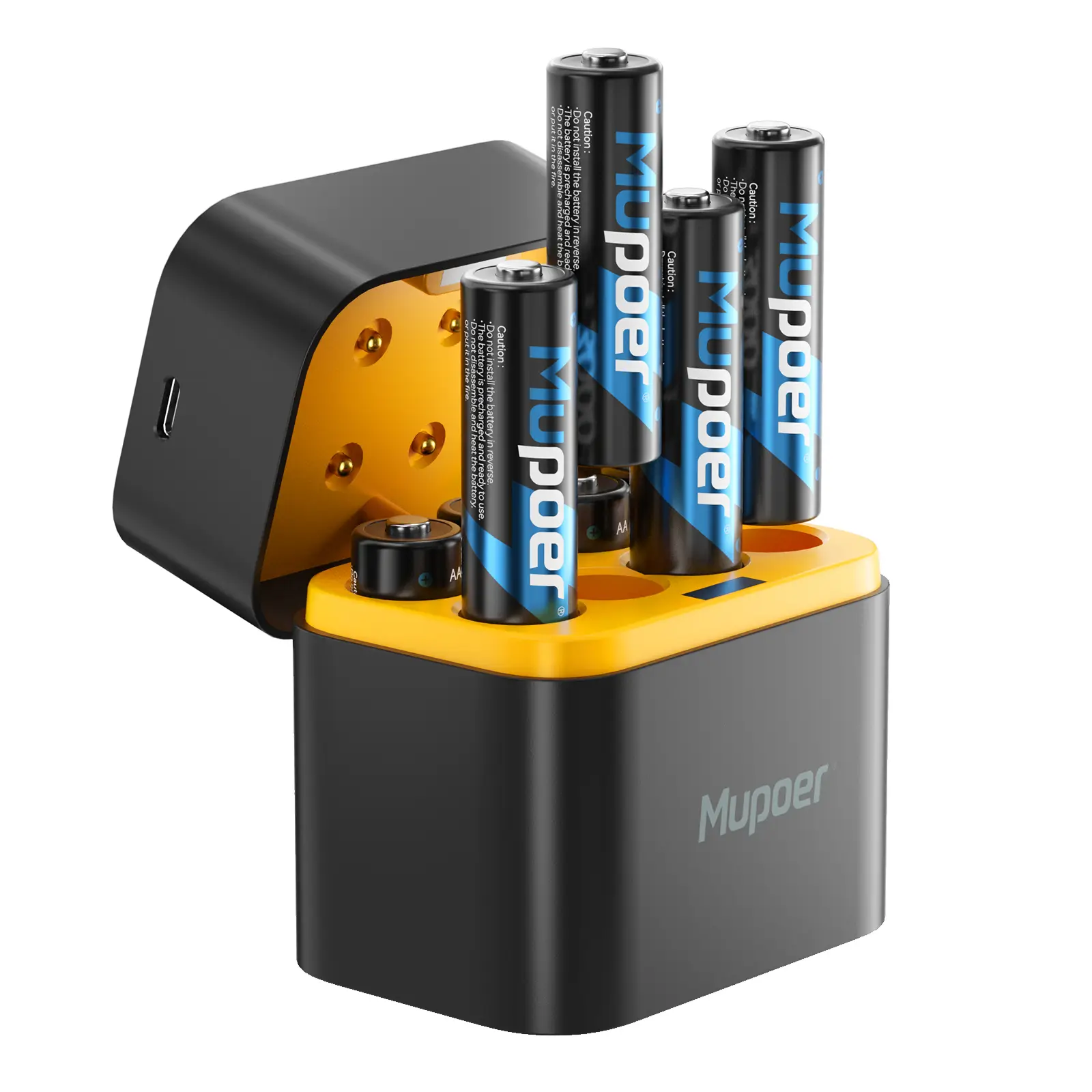 Mupoer Rechargeable Lithium Batteries AA 8-Pack with Charger, 1.5V 3000mWh Double A Batteries, Long Lasting Rechargeable AA Li-ion Battery with Integr