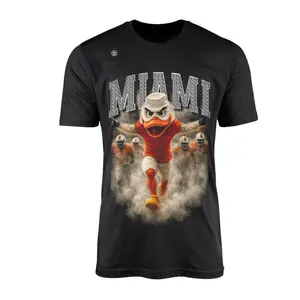 Miami Hurricanes Men's Round Neck Shortsleeve Graphic Tee - Stylish Casual Menswear Top, Everyday Wear Tshirt