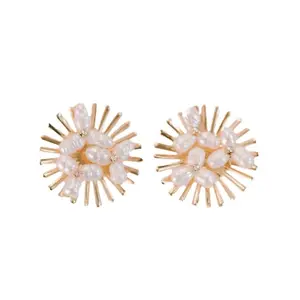 Sunburst Pearl Statement Earrings