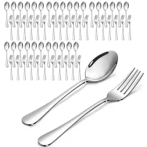 60-Piece Stainless Steel Silverware Set, Including Spoon And Fork, Dishwasher Safe Cutlery Set, Flatware Set For Restaurants, Home, Hotels, Parties And Daily