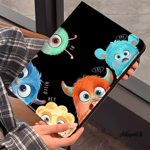 Cute Monster iPad Case, Humorous Cartoon Book Style Tablet Protective Cover for iPad Pro 2022 2021 2020 2019, iPad Air 1 2 3, iPad Mini 2 3 4 5, Shockproof Full Protection with Pencil Slot, Ideal for Home Office and School Gifts