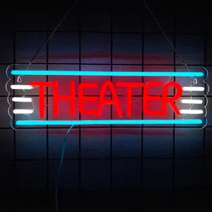 Theater Neon Sign - USB Powered LED Sign/Retro Night Light, Led Ambient Light for Home Theater Decor, Stage Backdrops, Cafe Bars/Themed Rooms & Stage Lovers