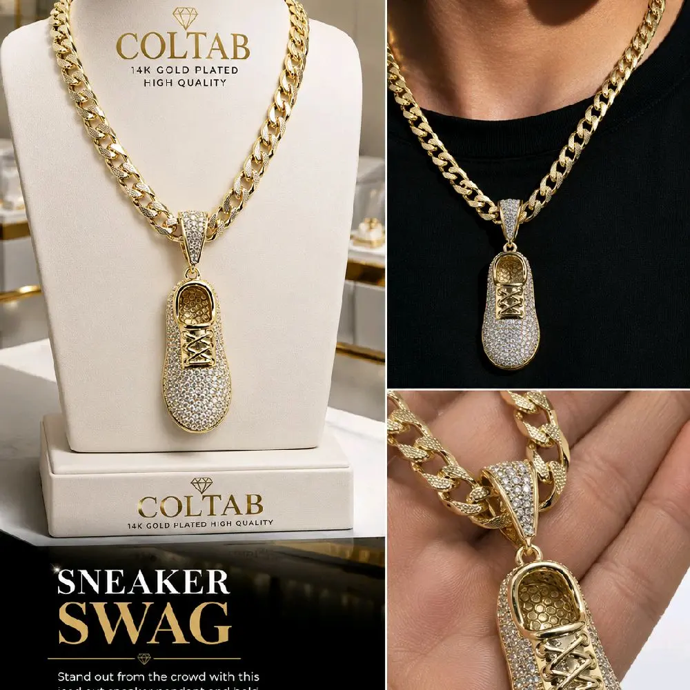Sneaker pendant and chain 24 inch