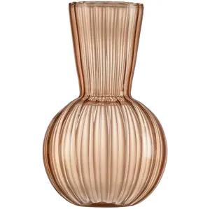 Beautiful Fall Leaf Bubble Glass Vase by Drew Barrymore, 6.5", Yellow