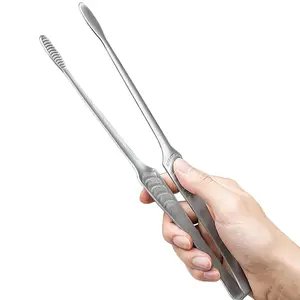 Stainless Steel Kitchen Tongs, 1 Count Non-stick Cooking Tongs, Heat Resistant BBQ Tongs, Grill Tongs for Barbecue Grilling, Utensils, Kitchenware