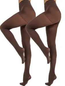 Women's High-Waist Shaping Stockings Set, Women Pantyhose, Fit, 120D Velvet Lining, Semi-Transparent Socks, Business & Sexy Look, 5 Colors Available