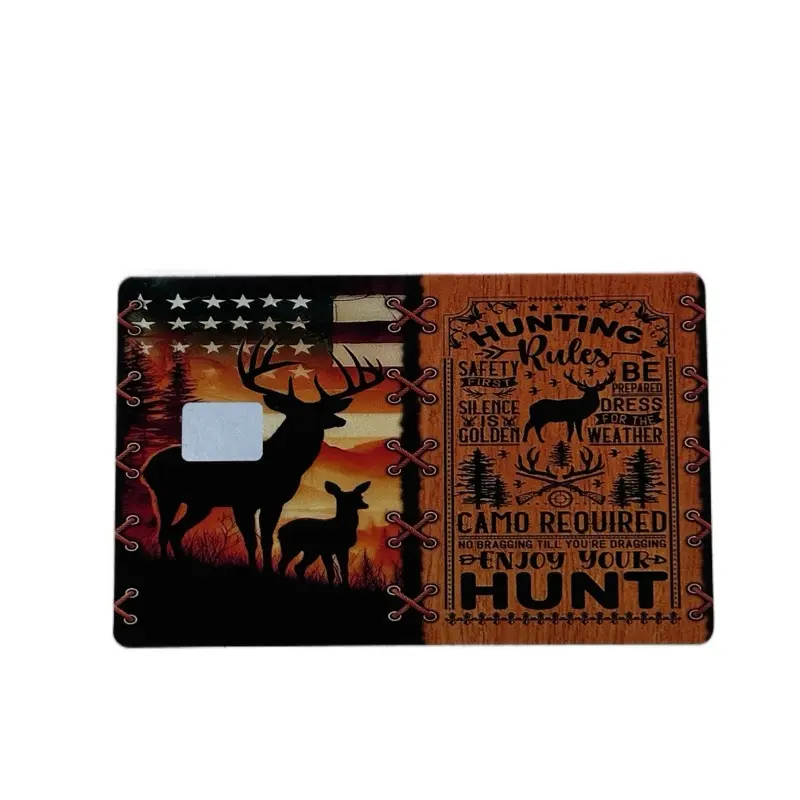 DIY Scrapbooking & Stamping Hunting Rules Card Sticker Covers - Self Adhesive Stickers, 2x3 in, Fade-Resistant Material, Extra Protection, Free Wallet Sleeve Included