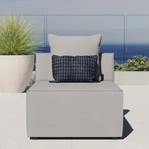 Modway Saybrook Outdoor Patio Upholstered Sectional Sofa Armless Chair in Gray