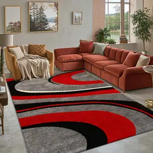 Abstract Curve Pattern Floor Mat, Non-slip Soft Floor Carpet, Decorative Area Rug, Abstract Area Rugs for Home Living Room Bedroom Hotel Dormitory