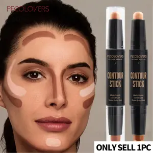 Double-Ended Contour Stick, 2-in-1 Brightening Concealer & Contour, Light Shade for Bright Skin Tones, Smooth Application, Ideal for Sculpting & Highlighting Facial Features