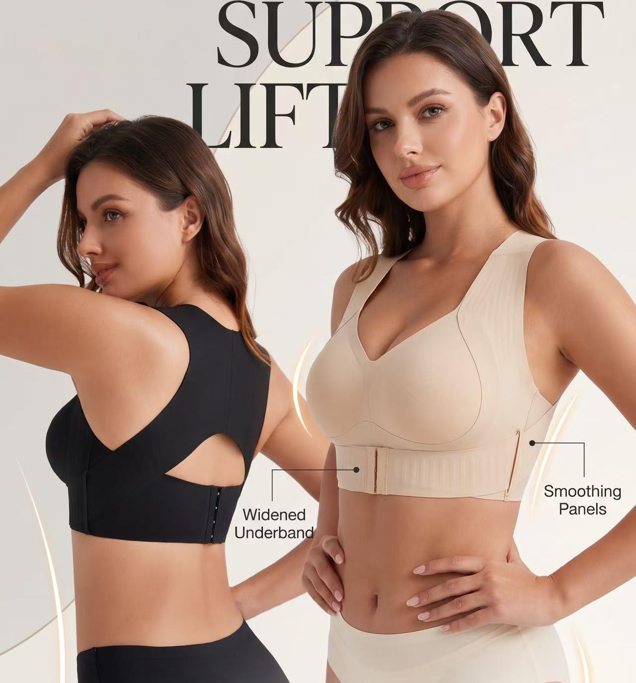 Posture Bra, women’s beige wireless bra, soft breathable non-removable molded cups, yoga fitness sportswear for gym and daily training,summer vibes bra Soft Comfy Bra Seamless Shaping Bras push up bra bras for women minimizer bra jelly bra,  fitness bra