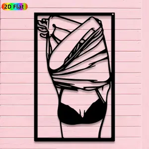 1pc Avant - Garde Female Torso Metal Wall Art, Avant - Garde Female Torso Statue Mural, Iron Craft, Perfect for Bedroom, Boudoir, Love Alcove Decor, Highquality Engraving, Artistic Metalwork, Valentine's Decor, Ideal Gift for Trend Seekers