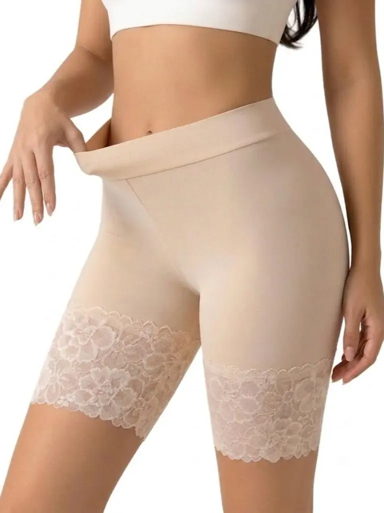 Women's High Waist Slip Shorts, 2 Pack Seamless Under Dress Shorts, Anti Chafing Boyshort Underwear, Soft Stretch Lace Safety Shorts, No Roll Comfort Fit high-waisted cotton hot com breathable all-season daily wear lightweight silk everyday women intimate