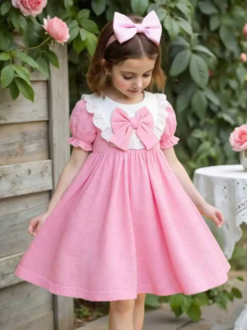 green emerald velvet dress Arshiner Tween Girls Summer Dress Ruffle Sleeve A Line Elegant Dresses –  ARSHINER main image 0