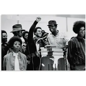 Huey P Newton Portrait Vintage Posters (5) Canvas Painting Wall Art Poster for Bedroom Living Room Decor