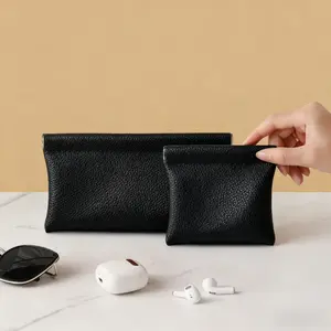 2 Piece Automatic Sealing Vintage Wallets, Auto Close Large Currency Small Coins Storage Bag, Snap Button Coin Purse, Wallet Set, Vintage Style Wallet