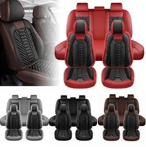 Waterproof Leather Car Seat Covers Front&Rear Full Set Protector Cushion For Chevrolet Silverado 1500 2500HD 3500HD 2007~2023 2024 2025 2026 Crew Cab ,Full Surround Seat Cover