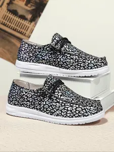 Men's Fashionable Floral & Polka Dot Pattern Slip-on Loafers, Casual Comfortable Round Toe Shoes for Daily Wear, Male All-match Basic Shoes for Daily Wear
