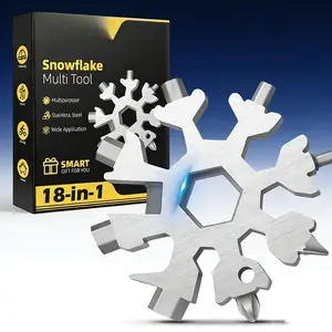 18-in-1 Snowflake Multi Tool, Outdoor EDC Tool with Wrench, Bottle Opener & Screwdrivers, Great Stocking Stuffers for Outdoor Enthusiasts