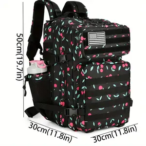 45l Backpack, 3 Days Mole Bag, Cherry Pattern Large Insect out Bag, Canvas Backpack and Backpack, Men Women, Outdoor Hiking Camping