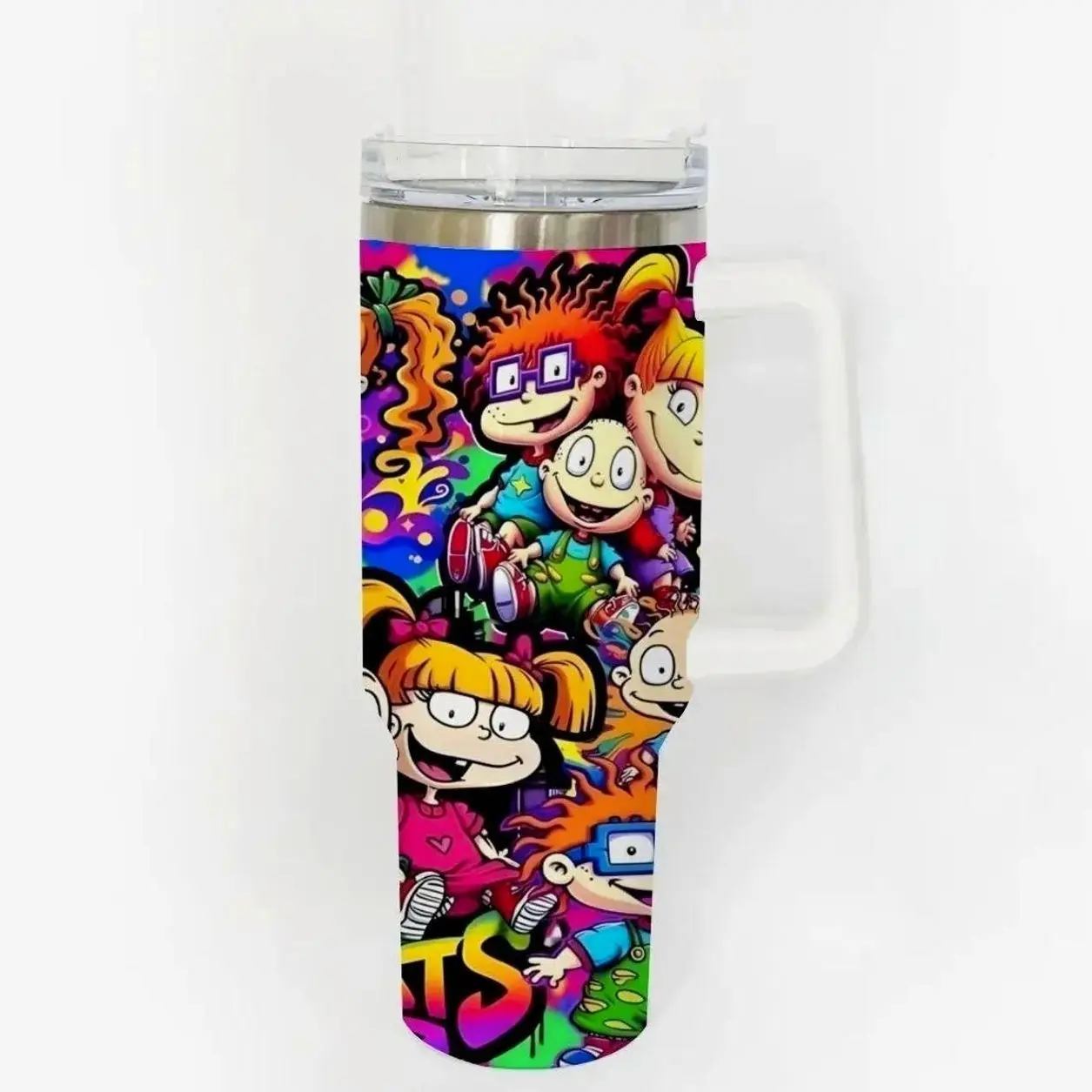 40oz Stainless Steel Tumbler, 1 Count Rugrats Pattern Insulated Water Bottle, Stainless Steel Thermos, Stainless Steel Flask, Drinking Cup for Home Office School, Boyfriend Gift, Drinkware, Summer Cool Bottle