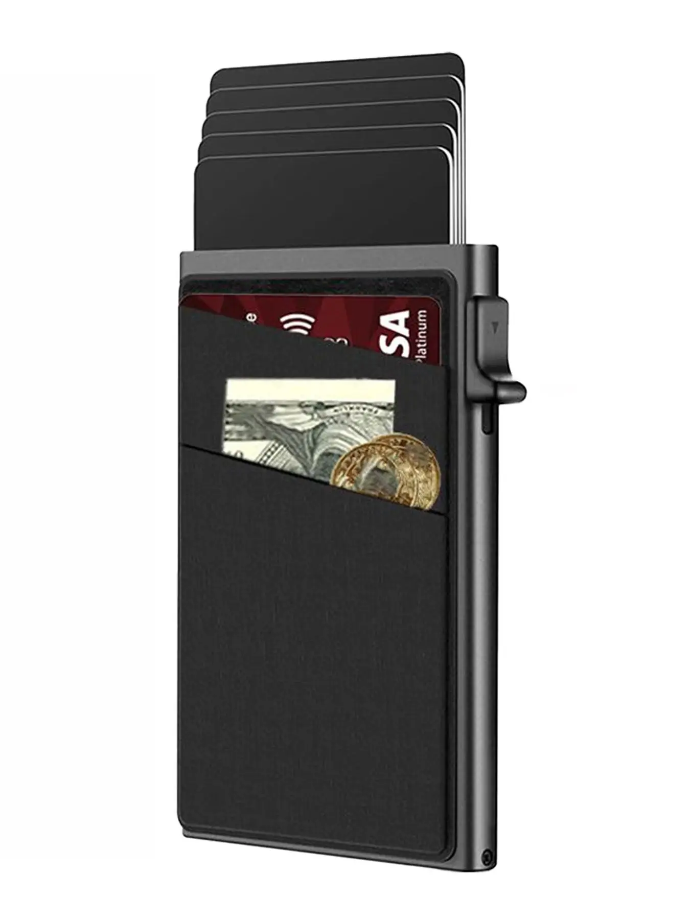 Aluminum Alloy Card Holder, Purse Trends Portable Automatic Pop-up Card Holder, Rfid Blocking Card Holder, Credit Card Holder