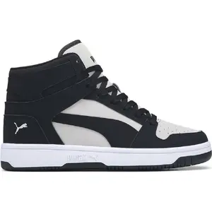 Men's Puma Rebound Layup Nubuck Cool Light Grey-Black-White (381277 07)