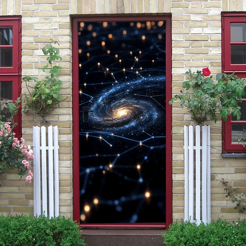 2pcs Galaxy Nebula Wall Stickers Starry Sky Removable Self-Adhesive Decal for Bedroom Living Room Kids Room Ceiling Creative Home Decor Modern Minimalist Universe Theme Mural Art Decorative Sticker